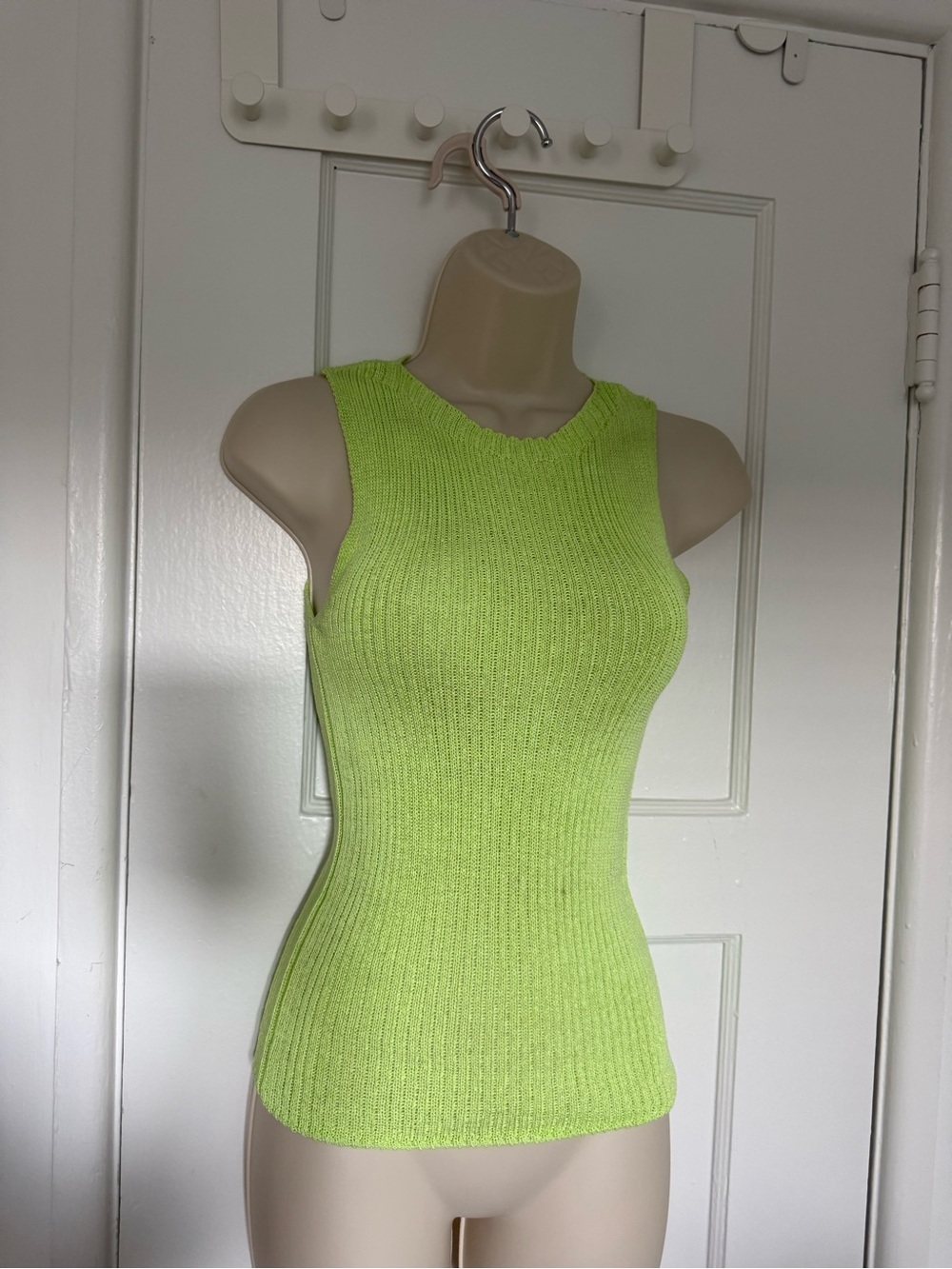 Zara Neon Lime Ribbed Tank Top